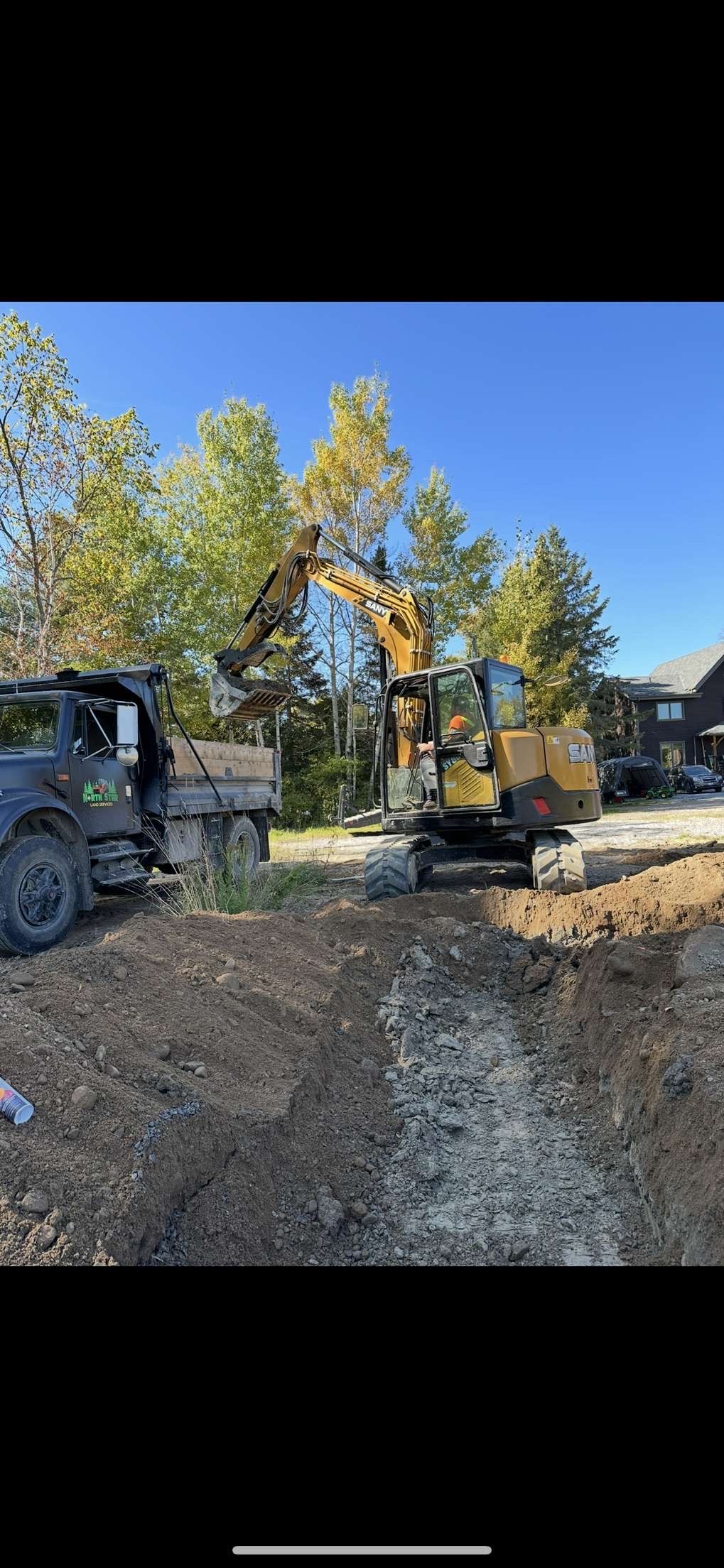 dump truck being loaded