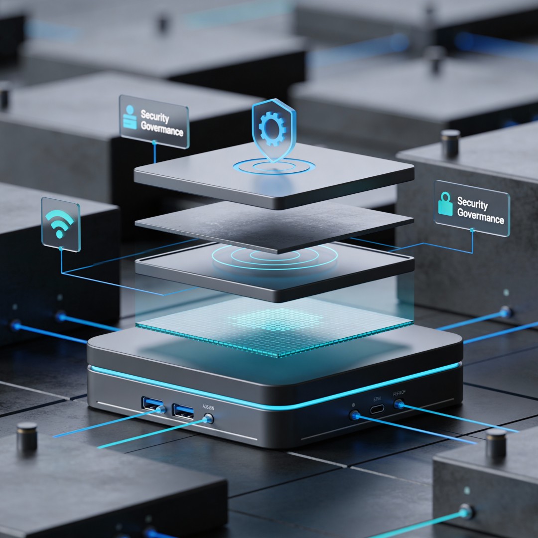 Layered platform architecture with integrated security governance and clearly separated system layers to enforce security and compliance policies in regulated enterprise environments by lennlay
