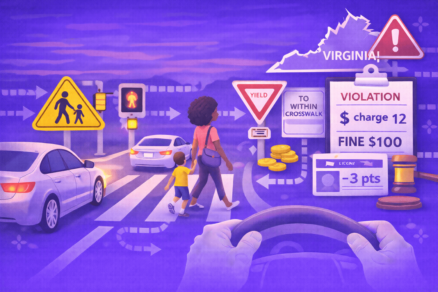 Virginia Pedestrian Right of Way: Crosswalk Laws & Fines
