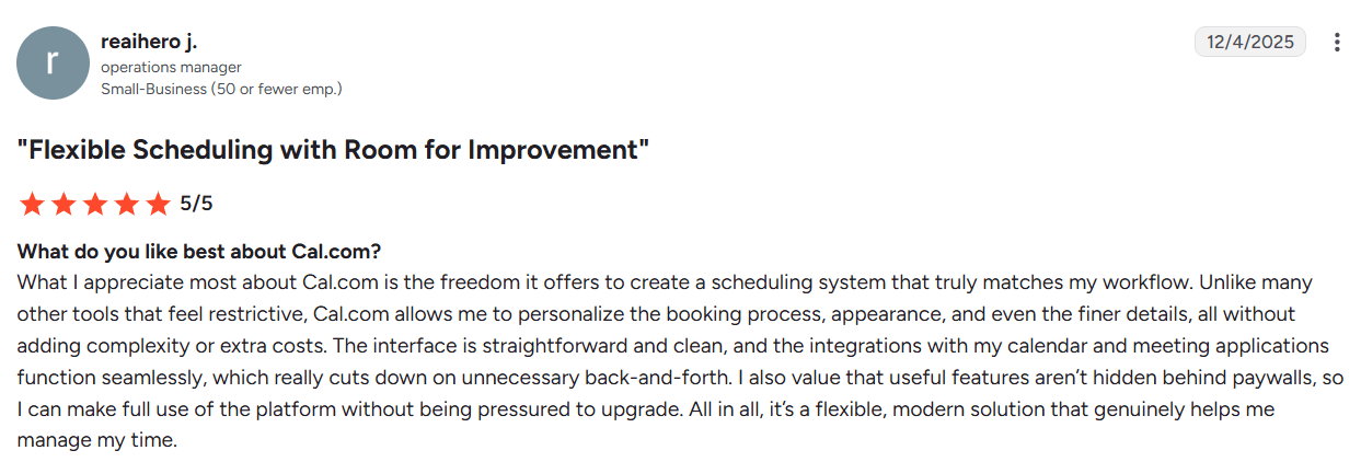 Reaihero’s review of Cal.com