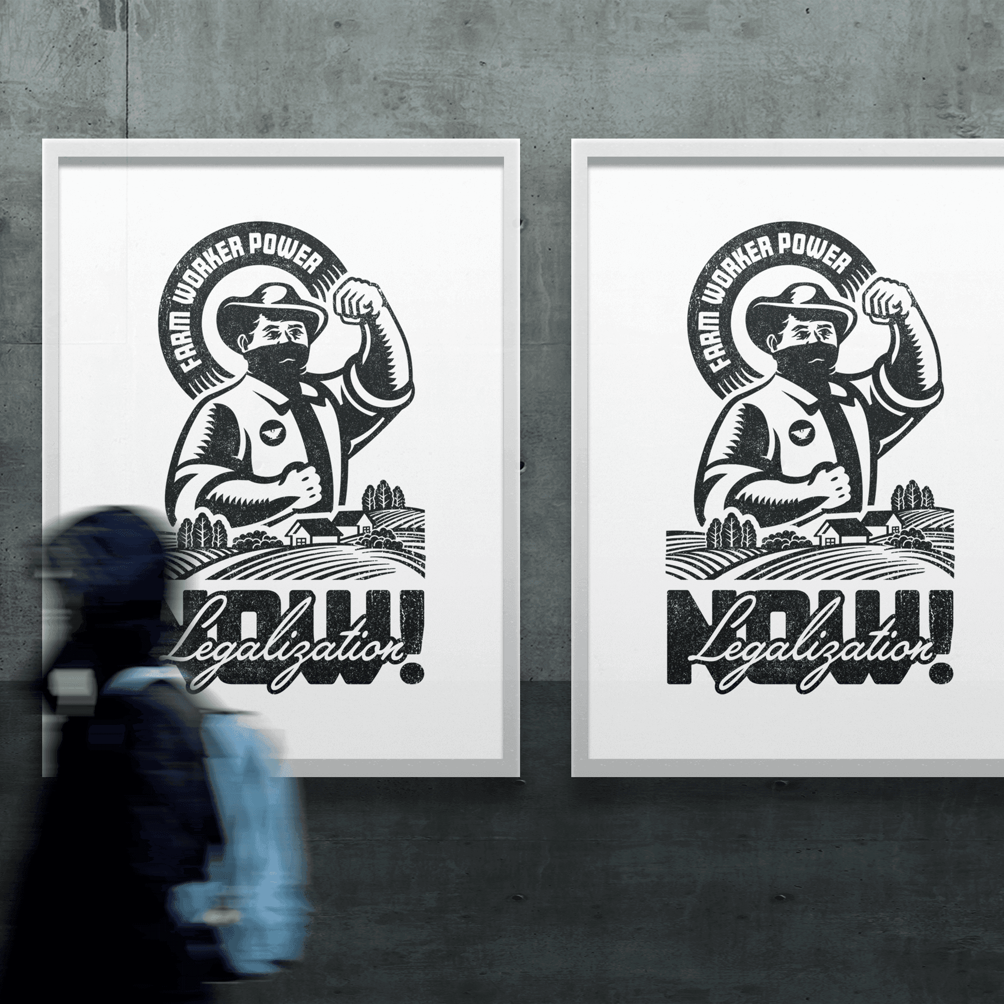 UFW Foundation Farm Worker Illustration Design, Legalization Now
