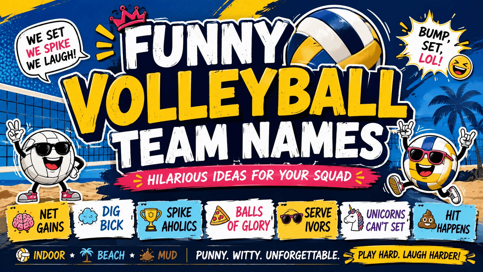 Mud Volleyball Team Names - spike wazowski name monster