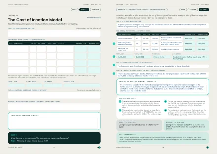 The Cost of Inaction Model, sample page from Evidence and Impact