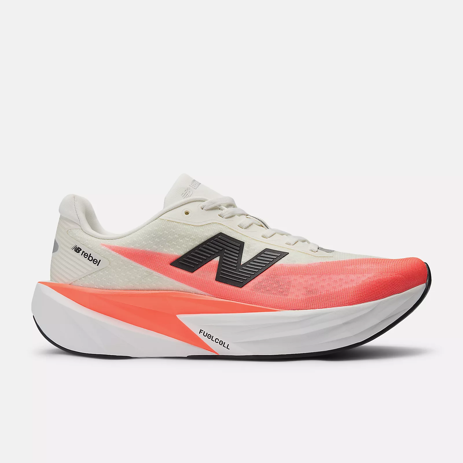 New Balance Rebel v5 in urgent red with white and sea salt