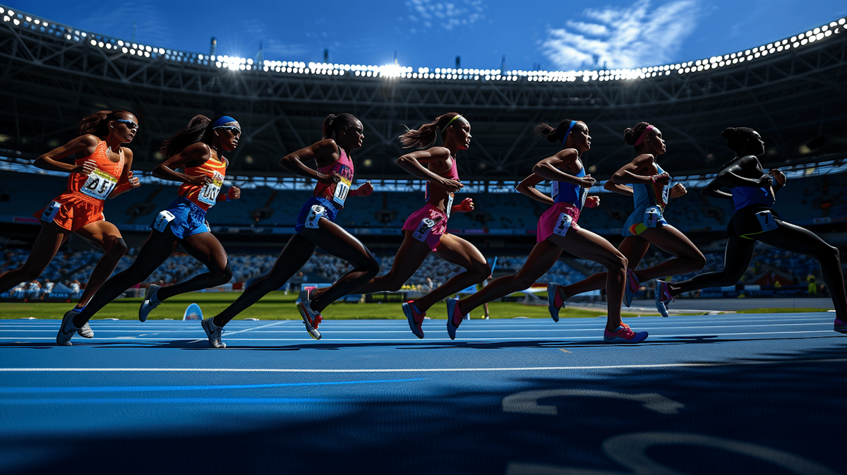 Team running a track