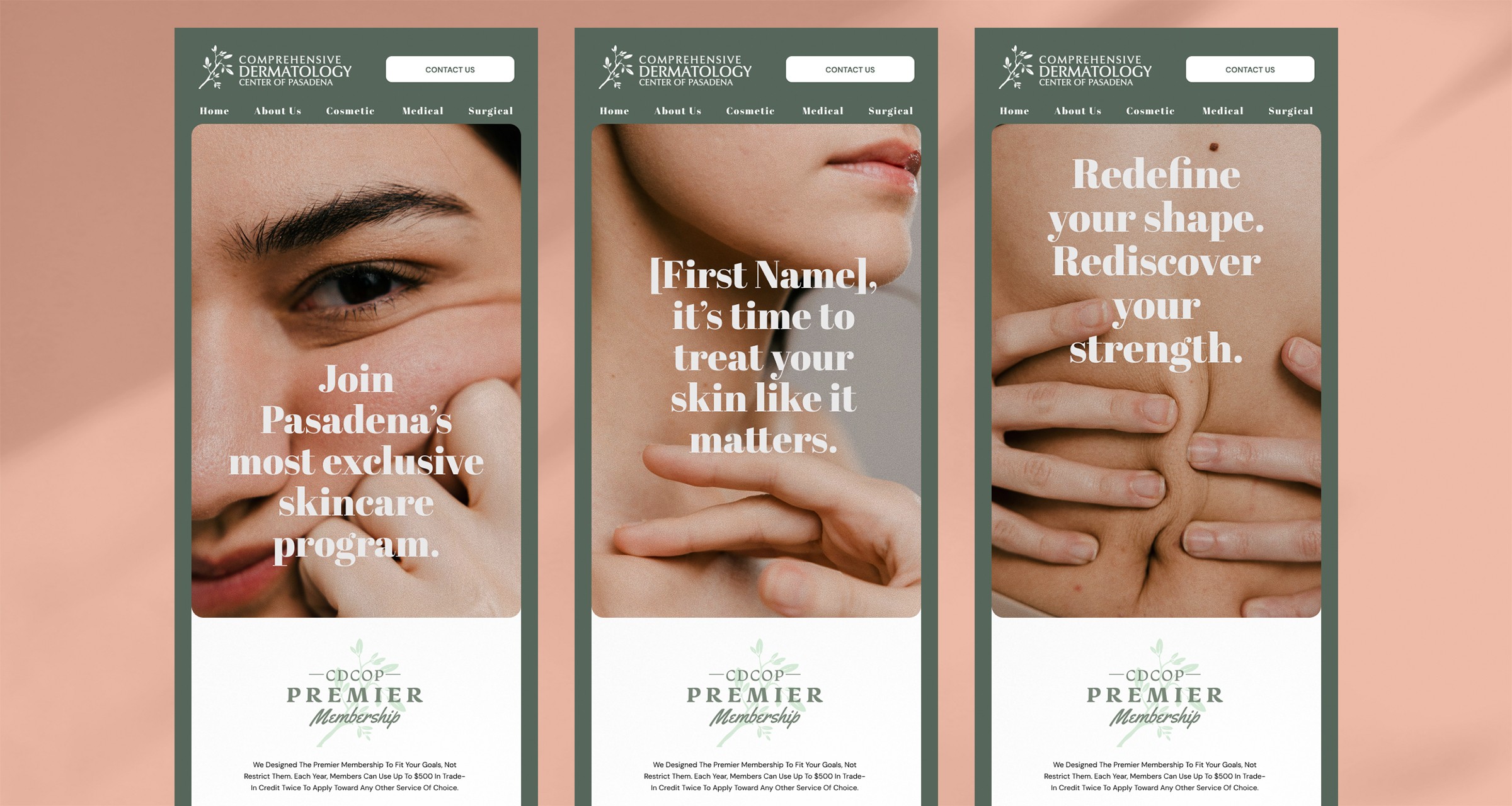 Custom branded email design and templates for Comprehensive Dermatology of Pasadena by Studio Odyssey Los Angeles