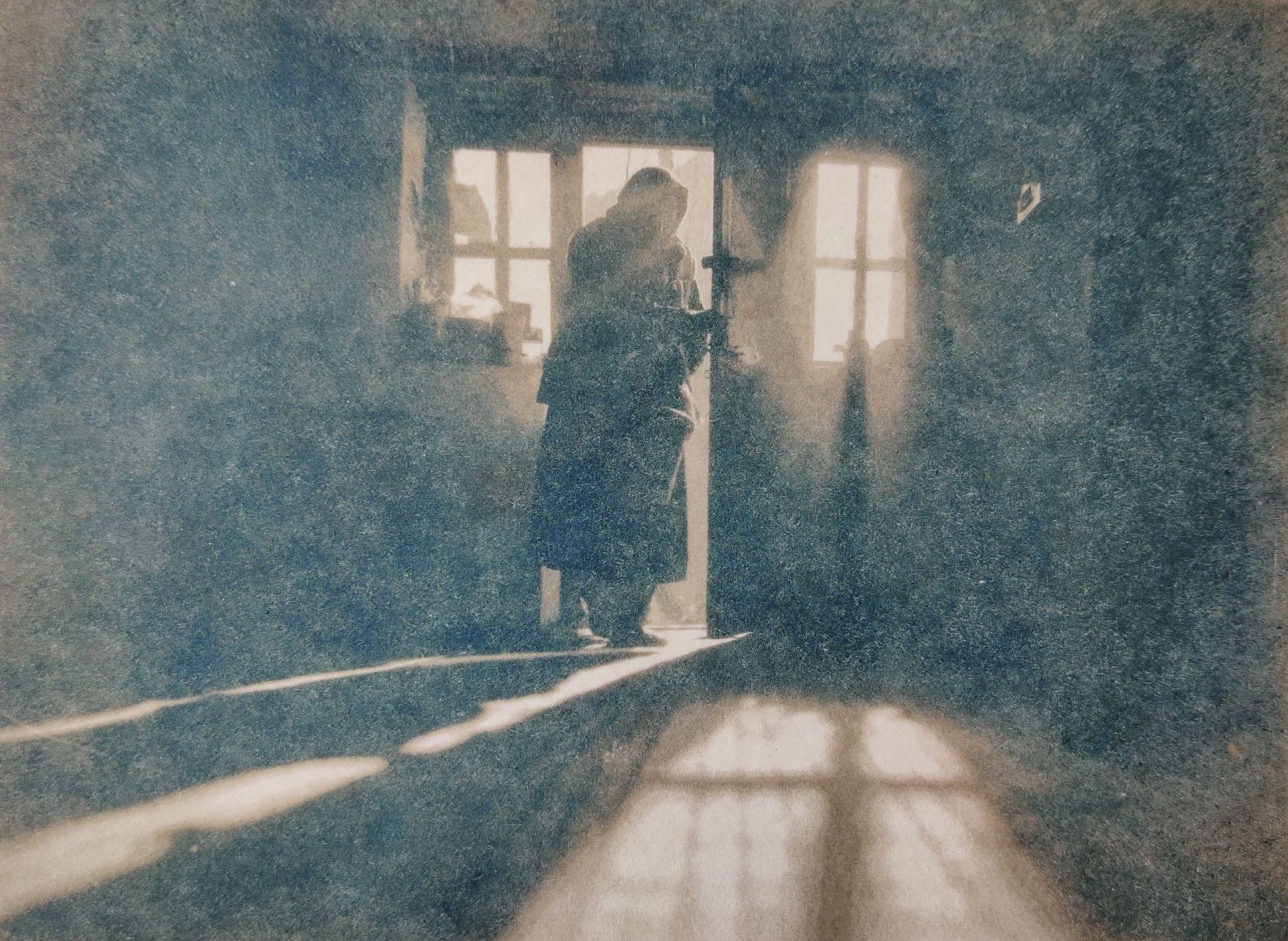 herd of sheep on road painting