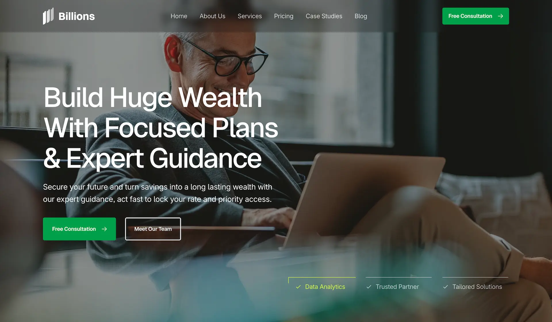 Experienced businessman building wealth with focused plans and expert guidance. Free consultation available.