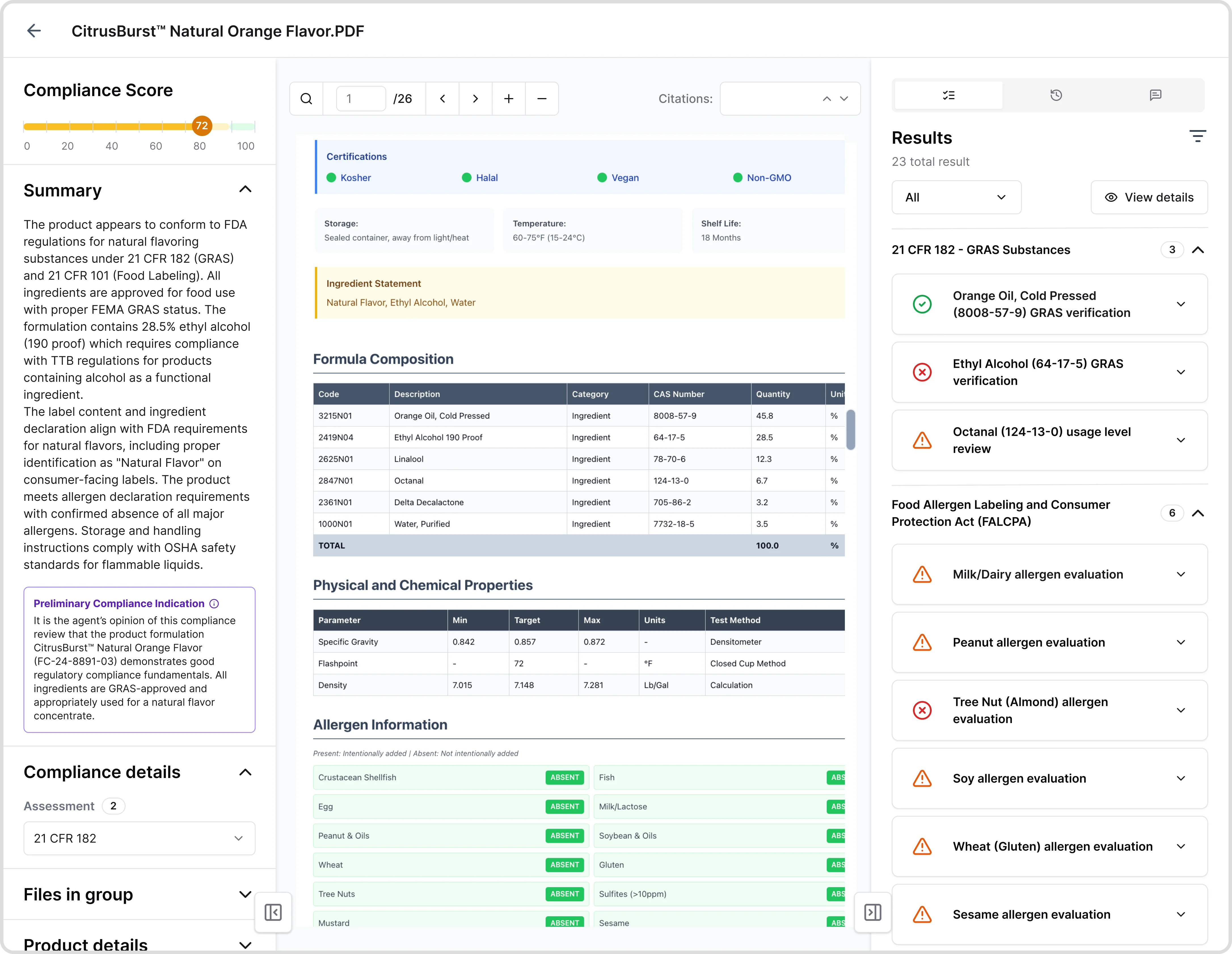 Food and beverage manufacturing compliance software    