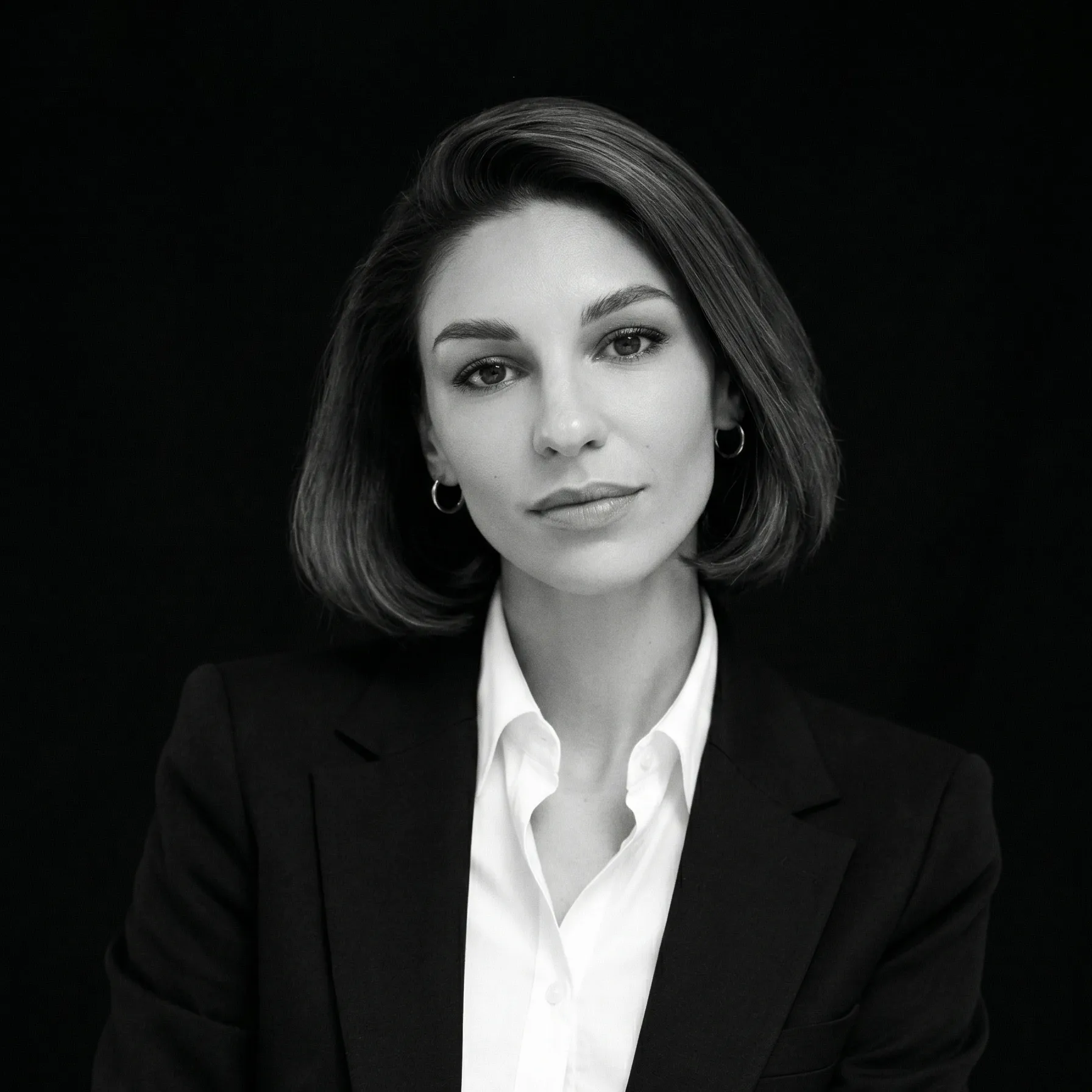 greyscale photography of woman