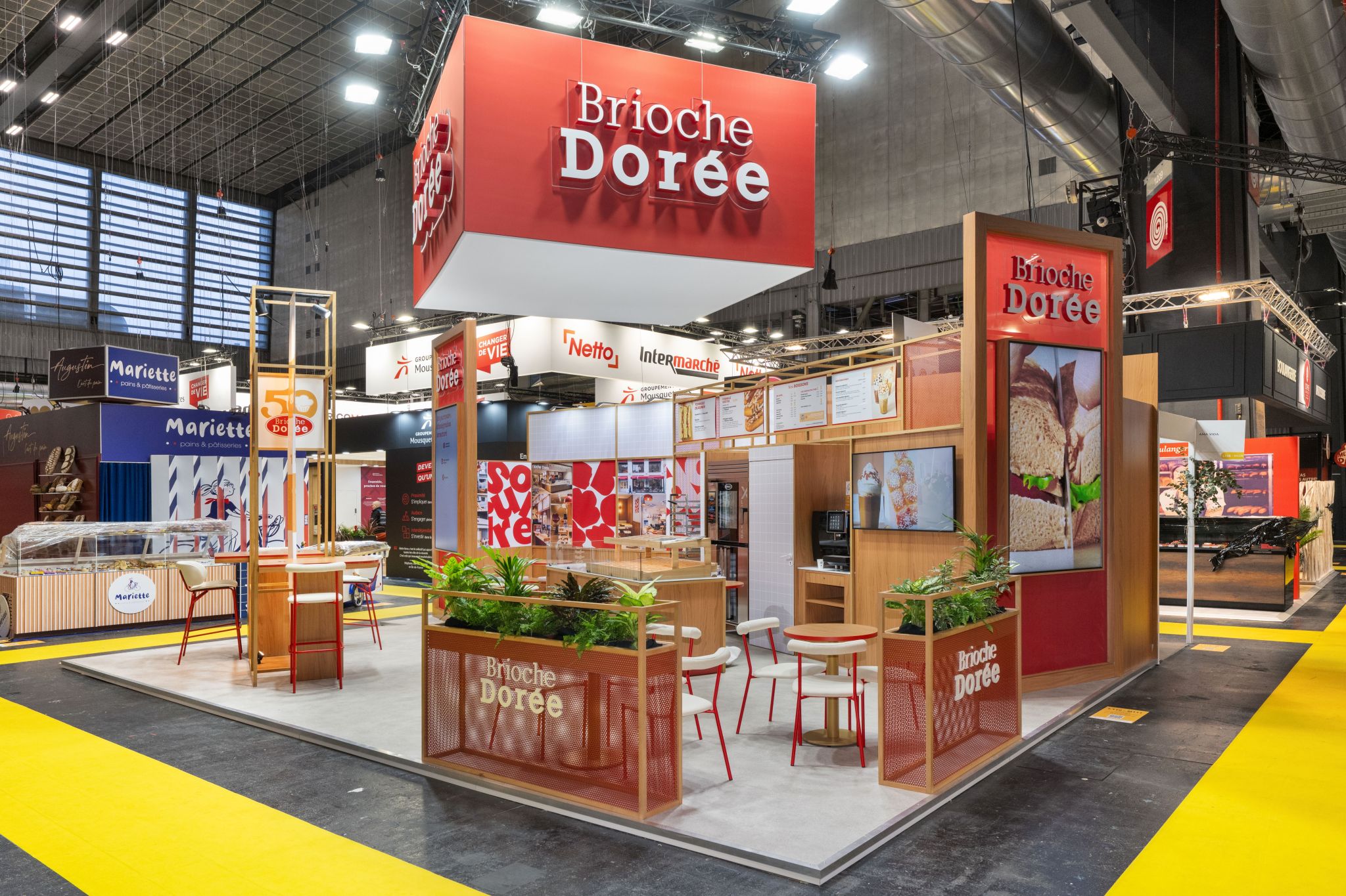 Brioche Dorée, stand sur-mesure réalisé par Expace