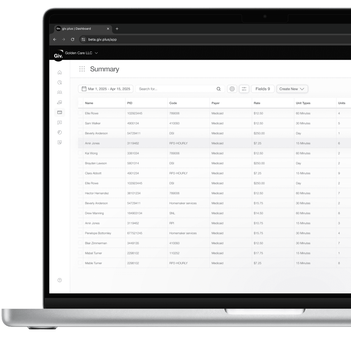 Giv billing software.