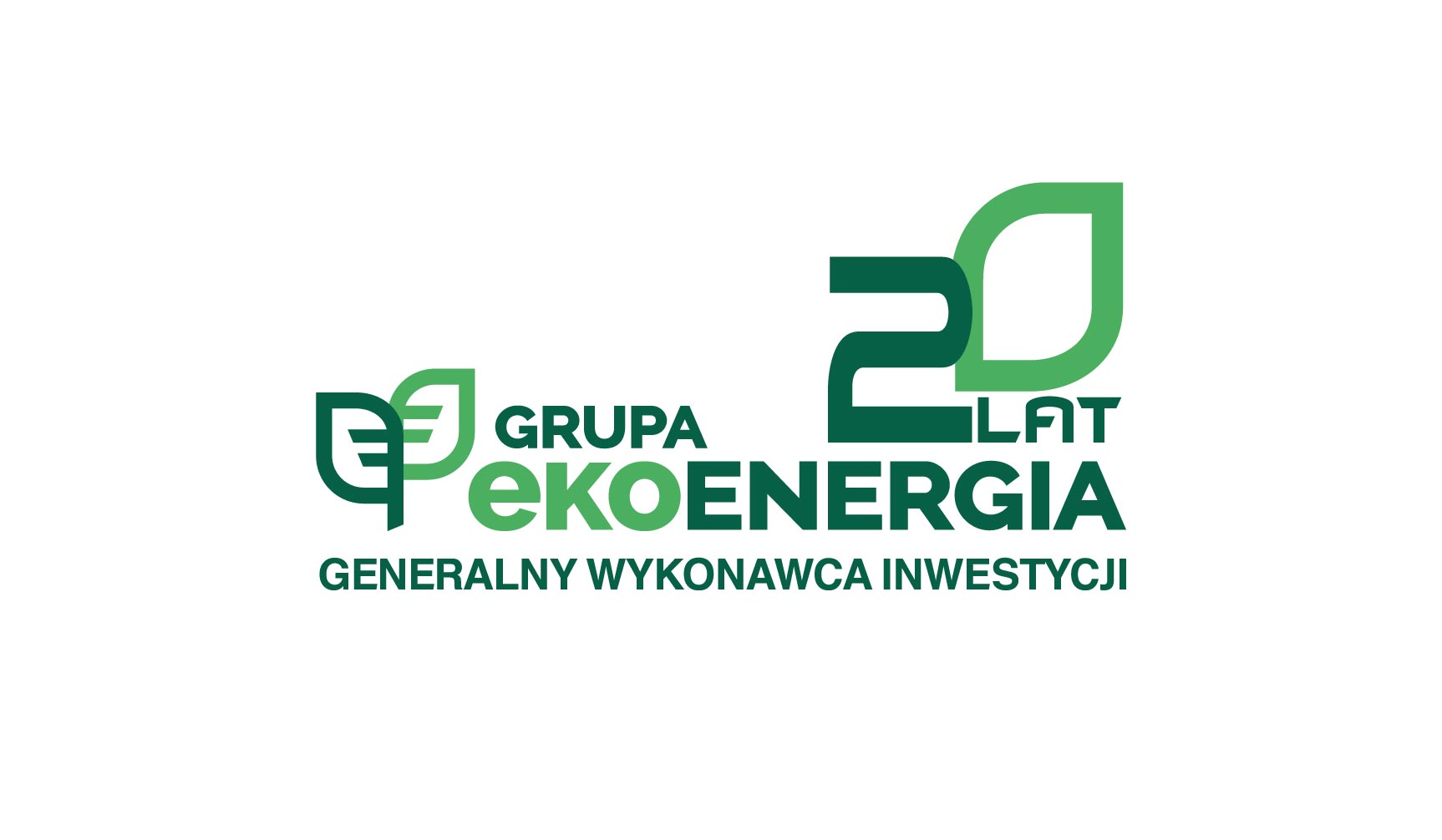Projekt logo jubileuszowego "20 lat" – lifting identyfikacji wizualnej generalnego wykonawcy inwestycji.