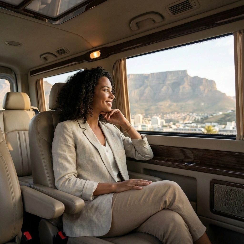 Passenger relaxing in a SureCape transfer vehicle