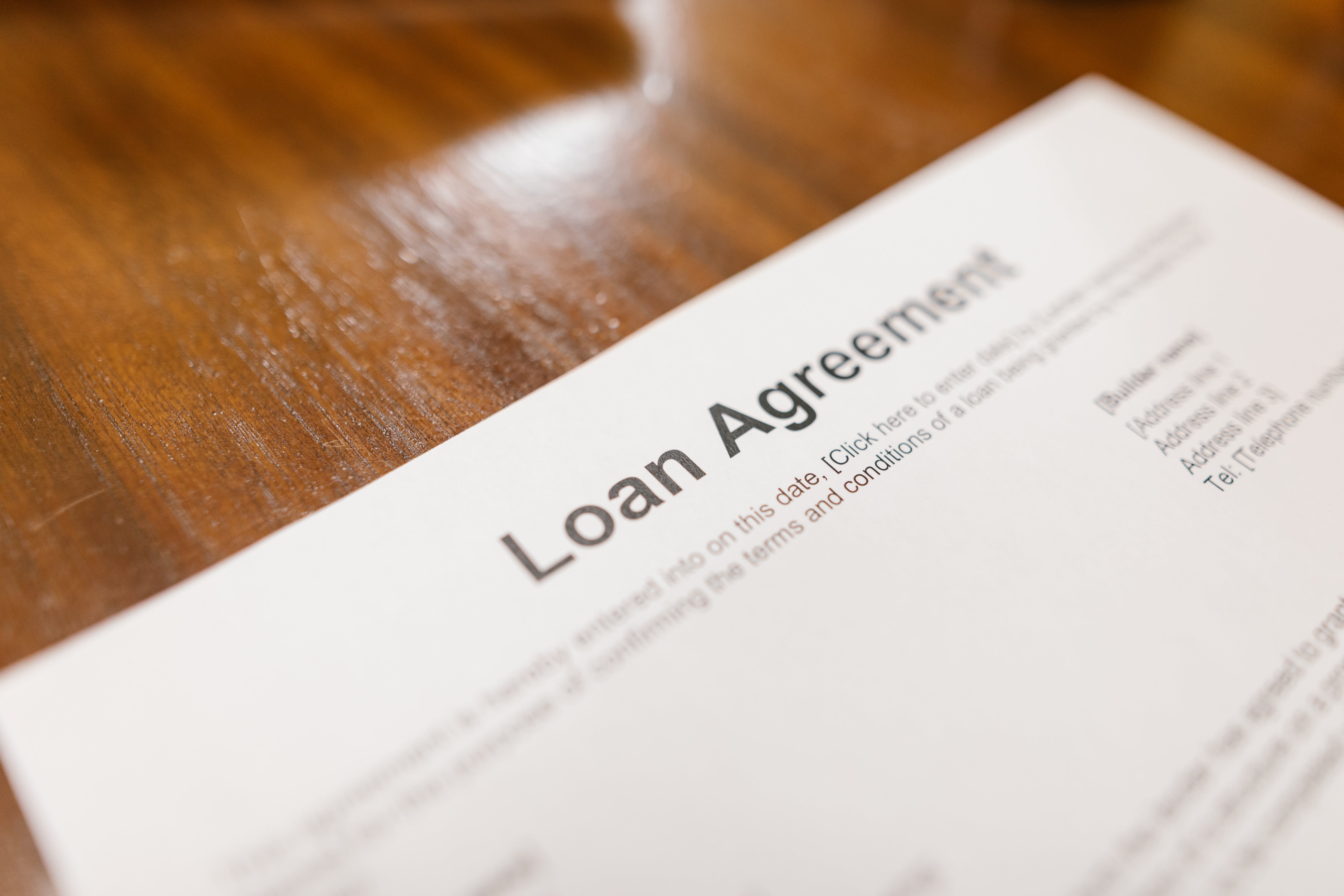 Fixed-rate mortgage agreement on paper