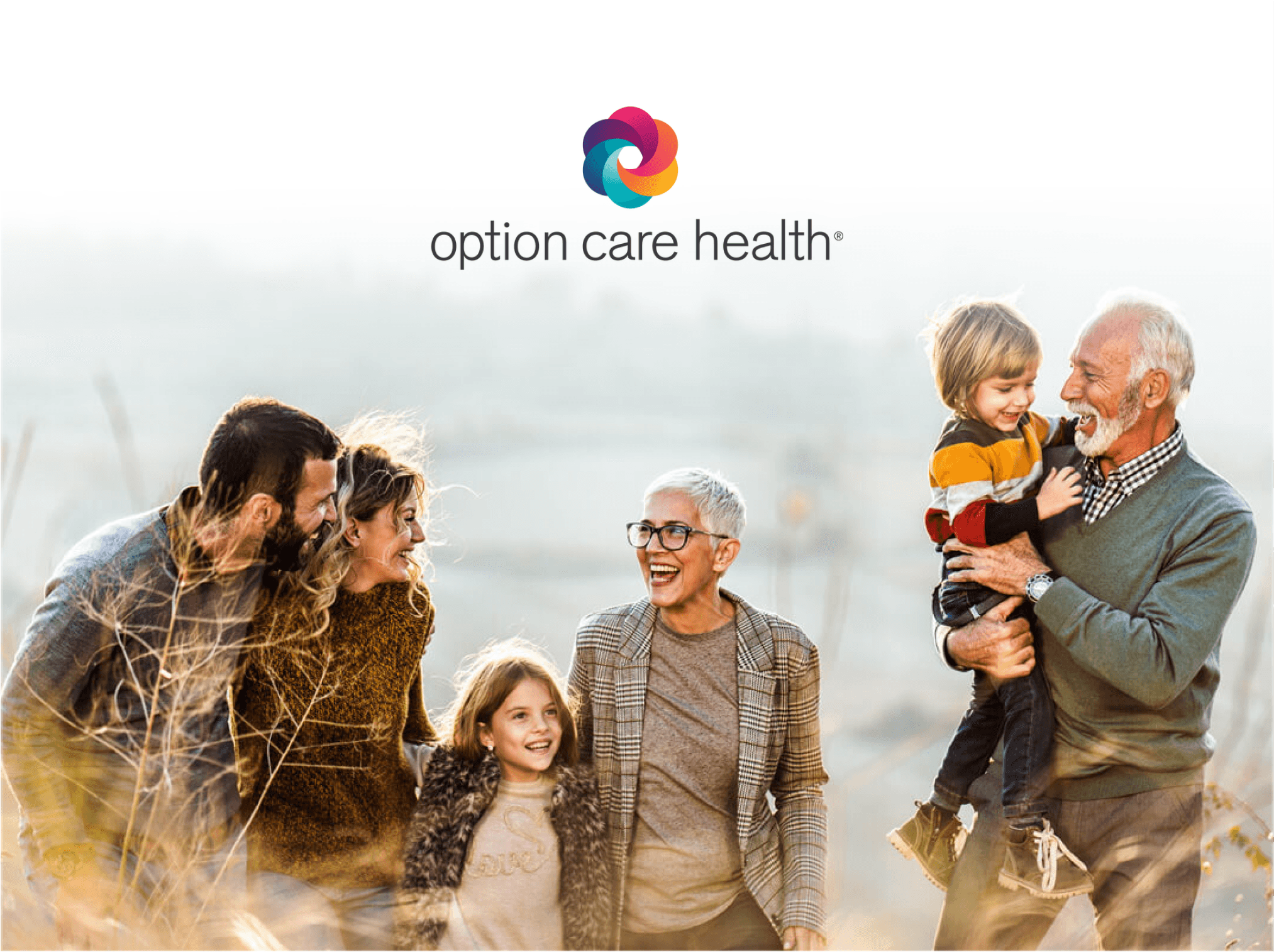 Option Care Health family smiling in field