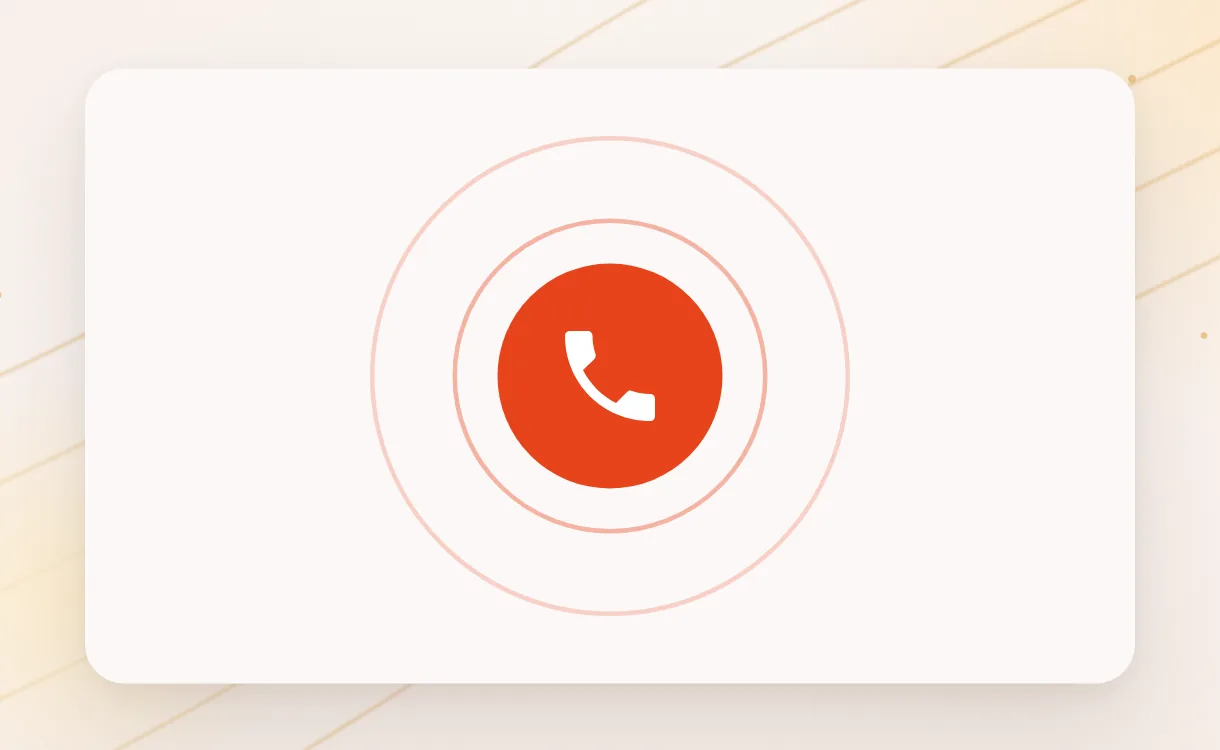 Telefonsymbol in einem orangefarbenen Kreis