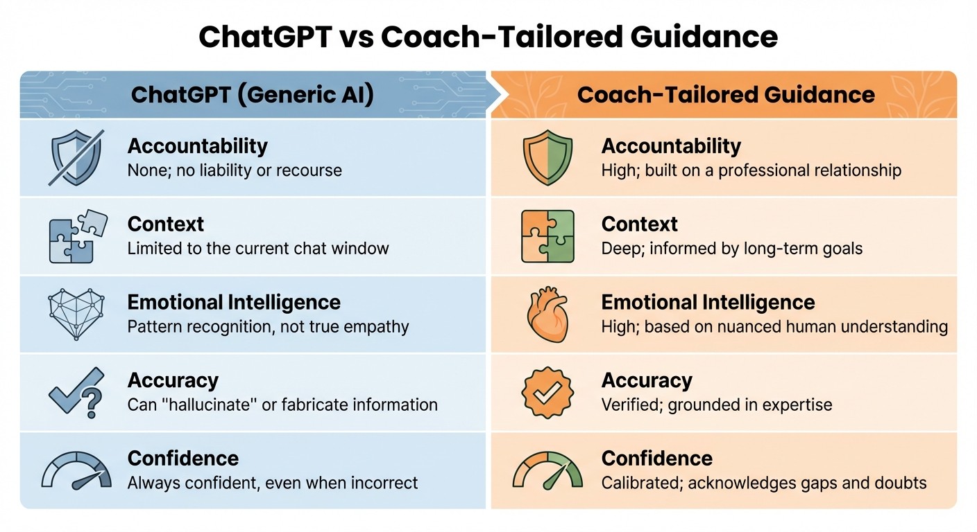 ChatGPT vs Coach-Tailored Guidance Comparison