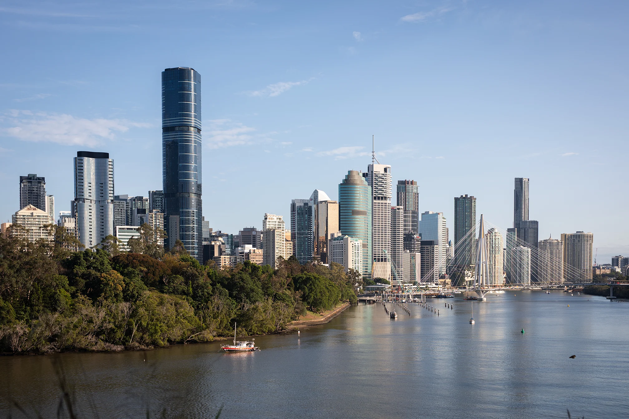 Brisbane CBD skyline across the Brisbane River
