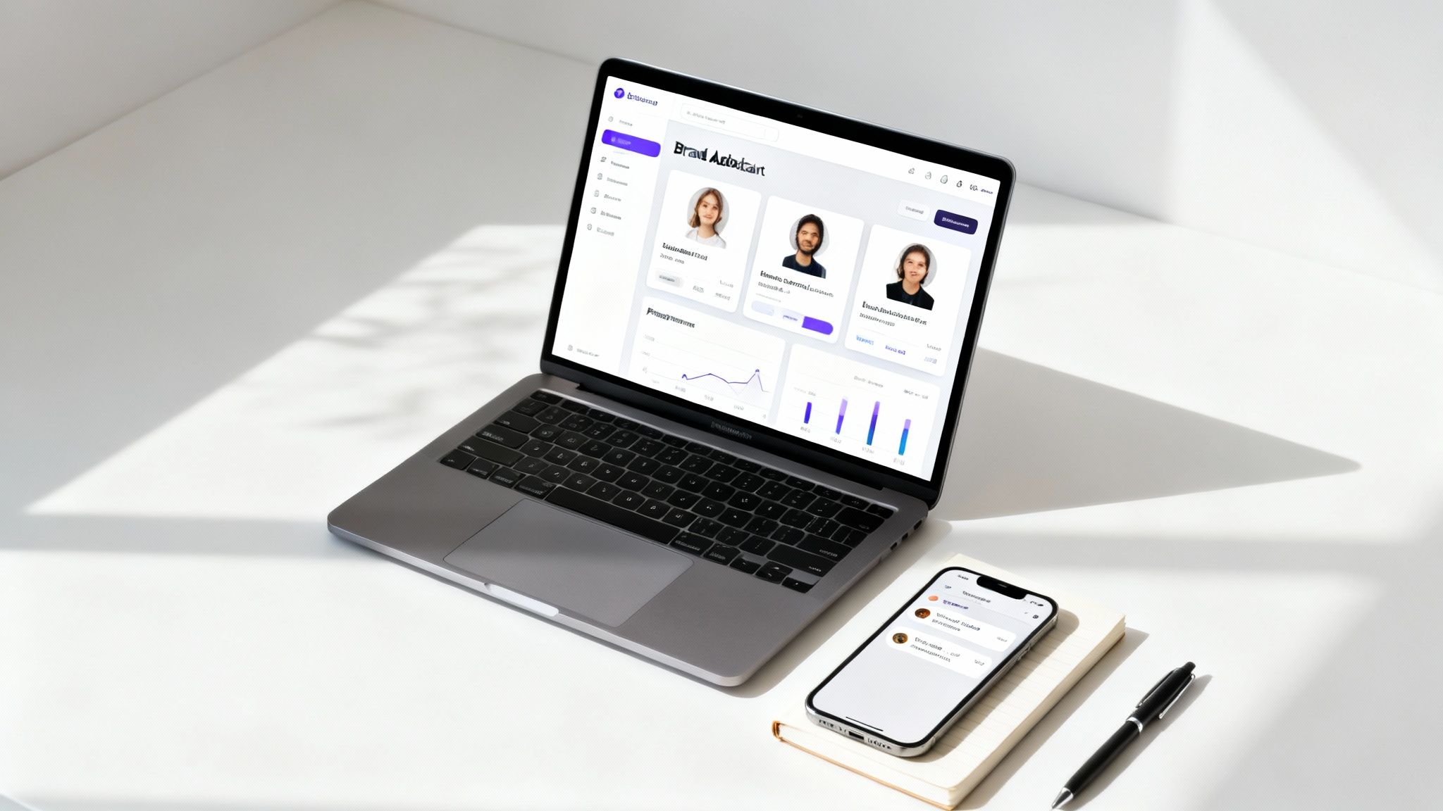 A group of brand ambassadors collaborating and looking at a laptop screen, representing the use of brand ambassador software.