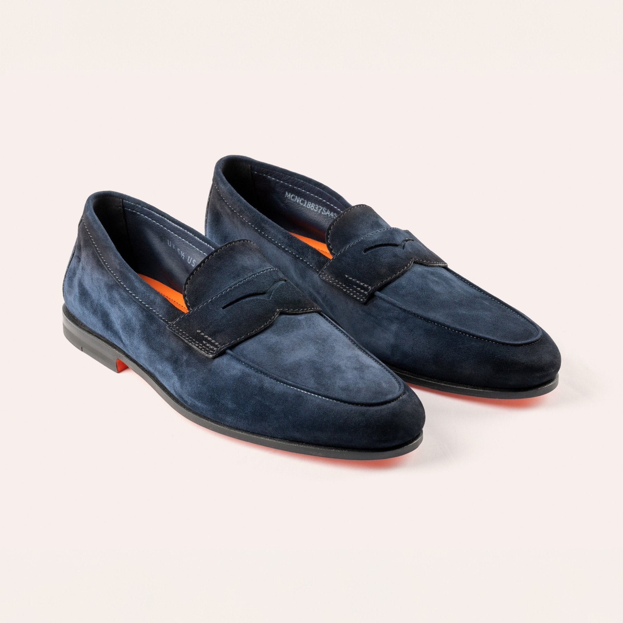 Men's blue suede Carlo loafer - Mandelli UK