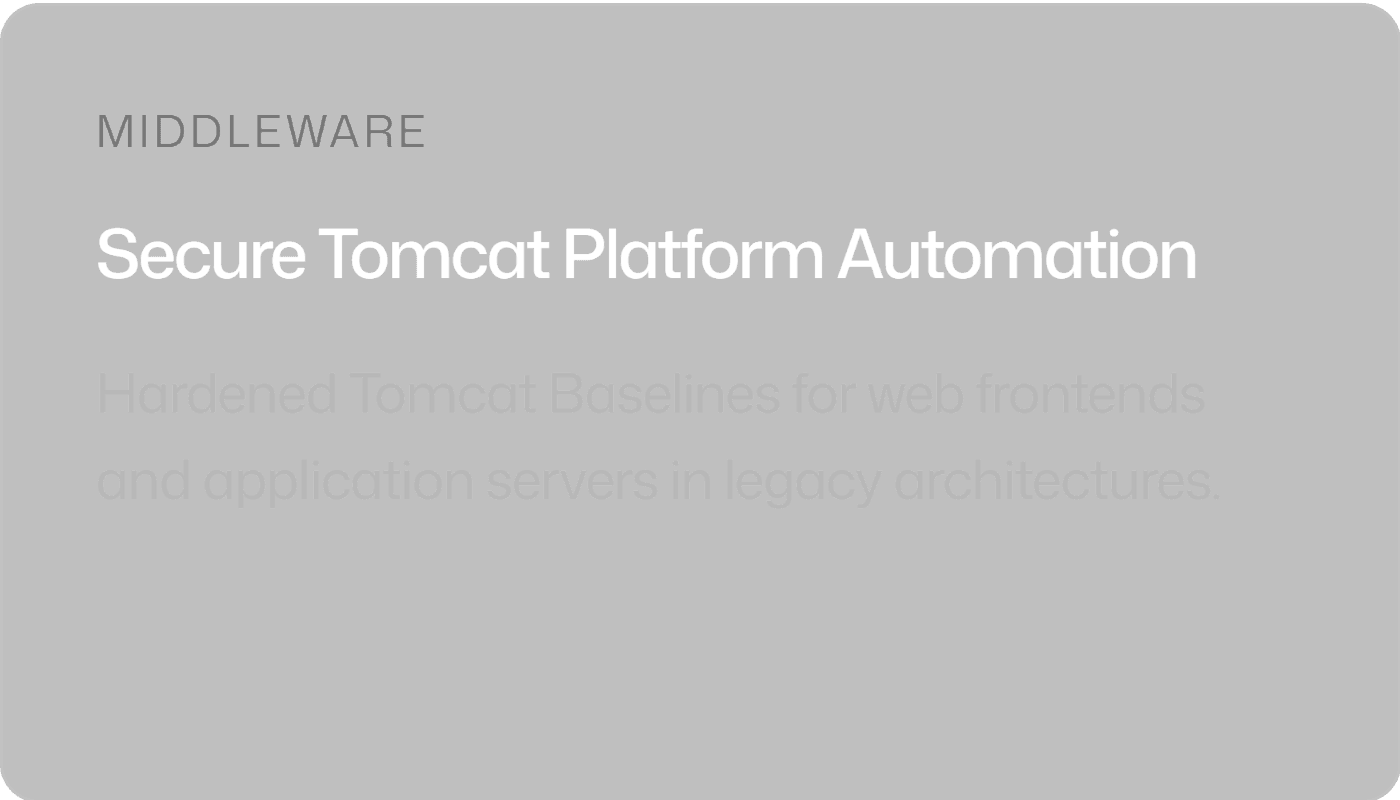Secure Tomcat Platform Automation