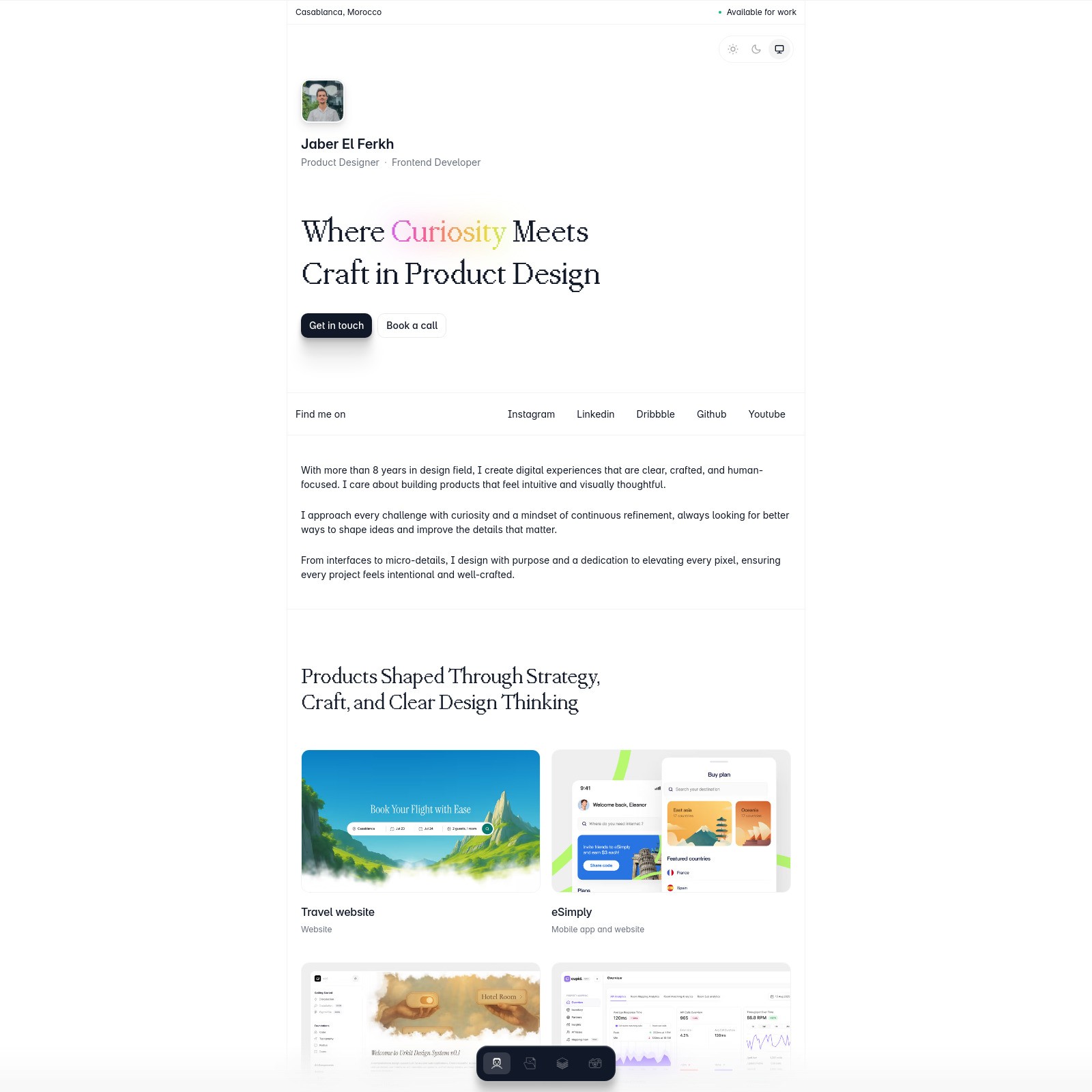 Homepage of Jaber El Ferkh website