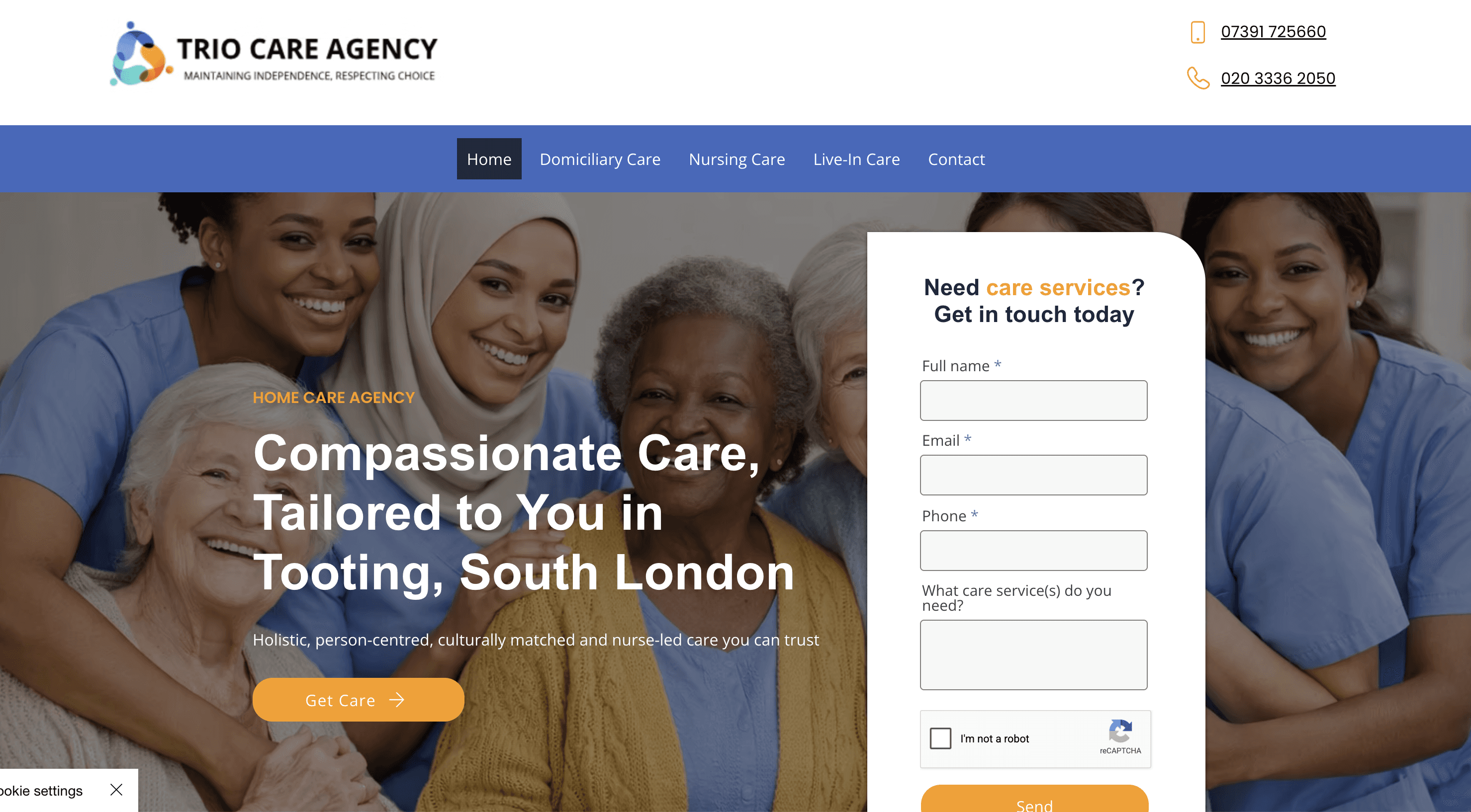 trio care agency - before