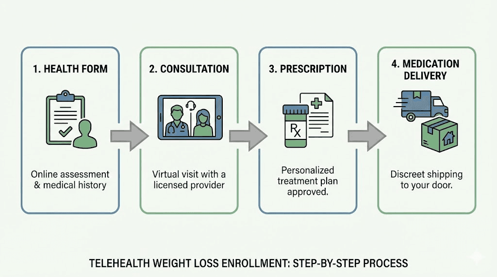 How the Shed tirzepatide telehealth program enrollment process works step by step