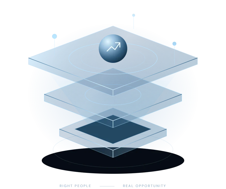 Layered growth platform illustration