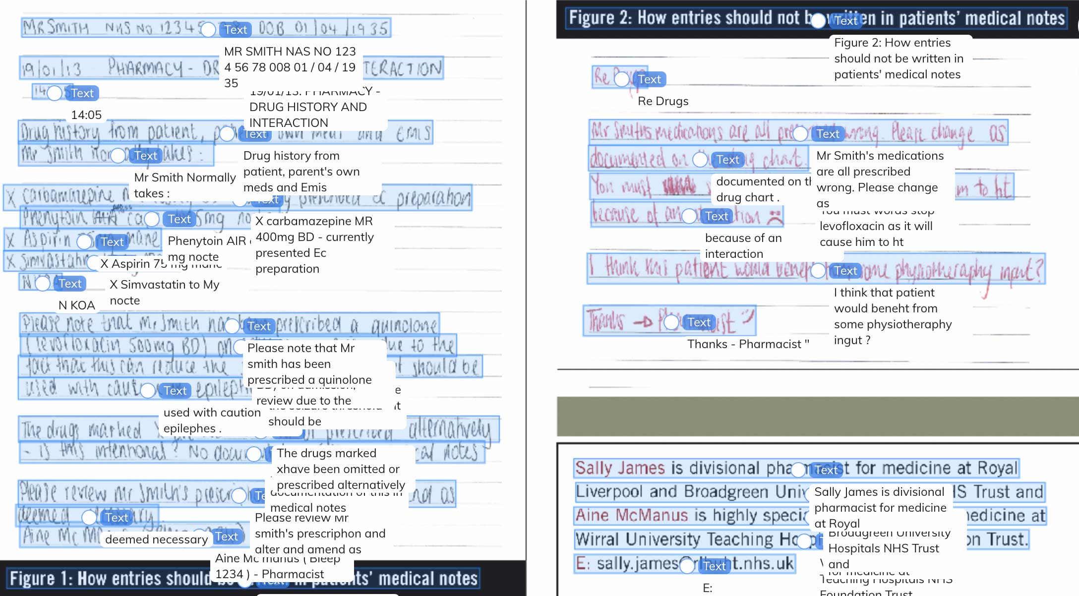 Automatically processed handwritten prescription with AI