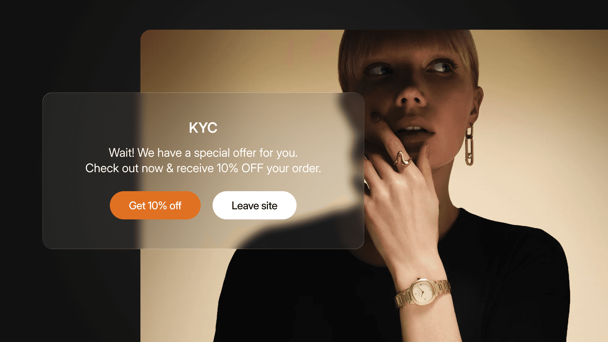 Image showing pop up that offers 10% off