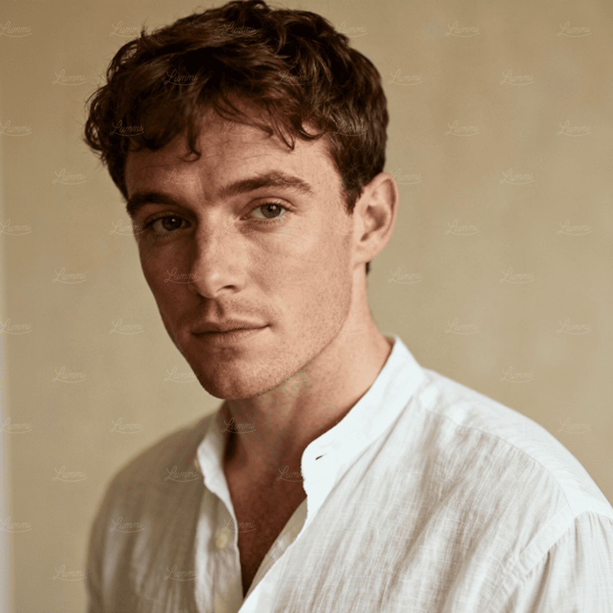 Young man wearing a white shirt