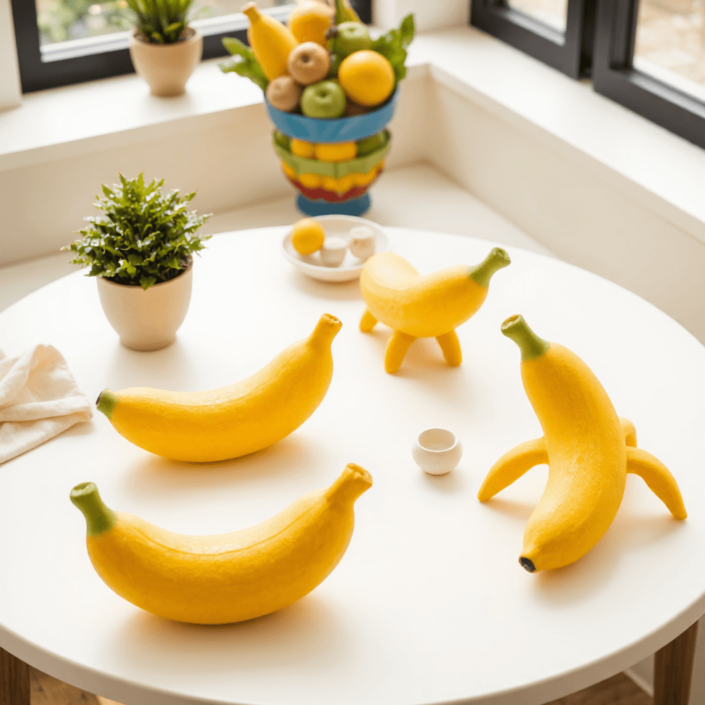 product photography of a set of banana-shaped objects