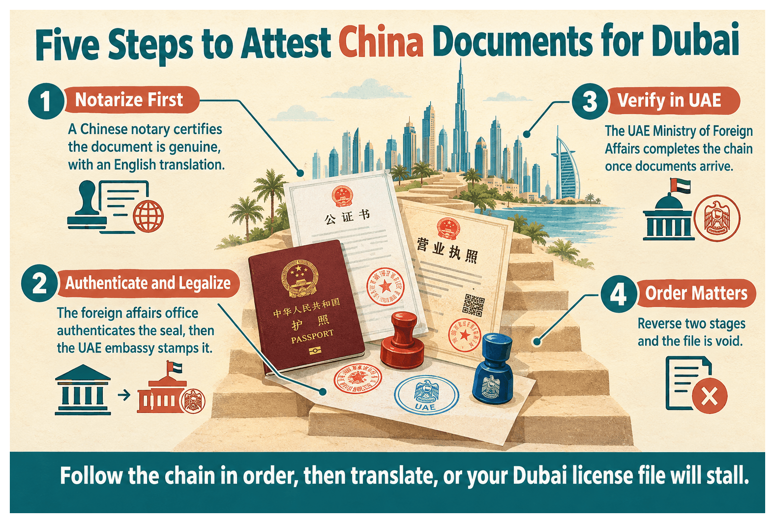 Infographic: How to Get Your China Documents Attested for a Dubai Company