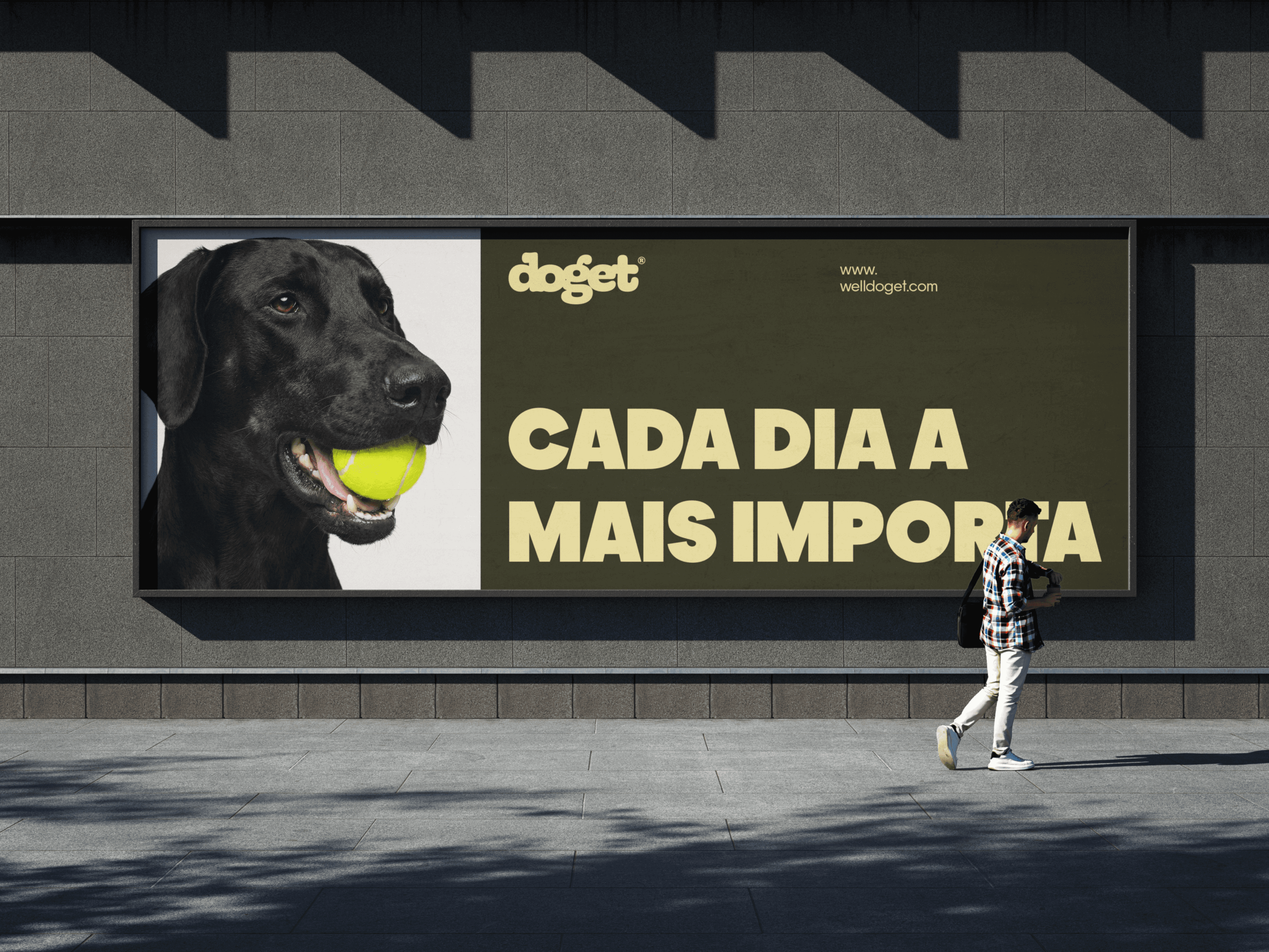 Vitrine urbanda com um cartaz da marca Oya
