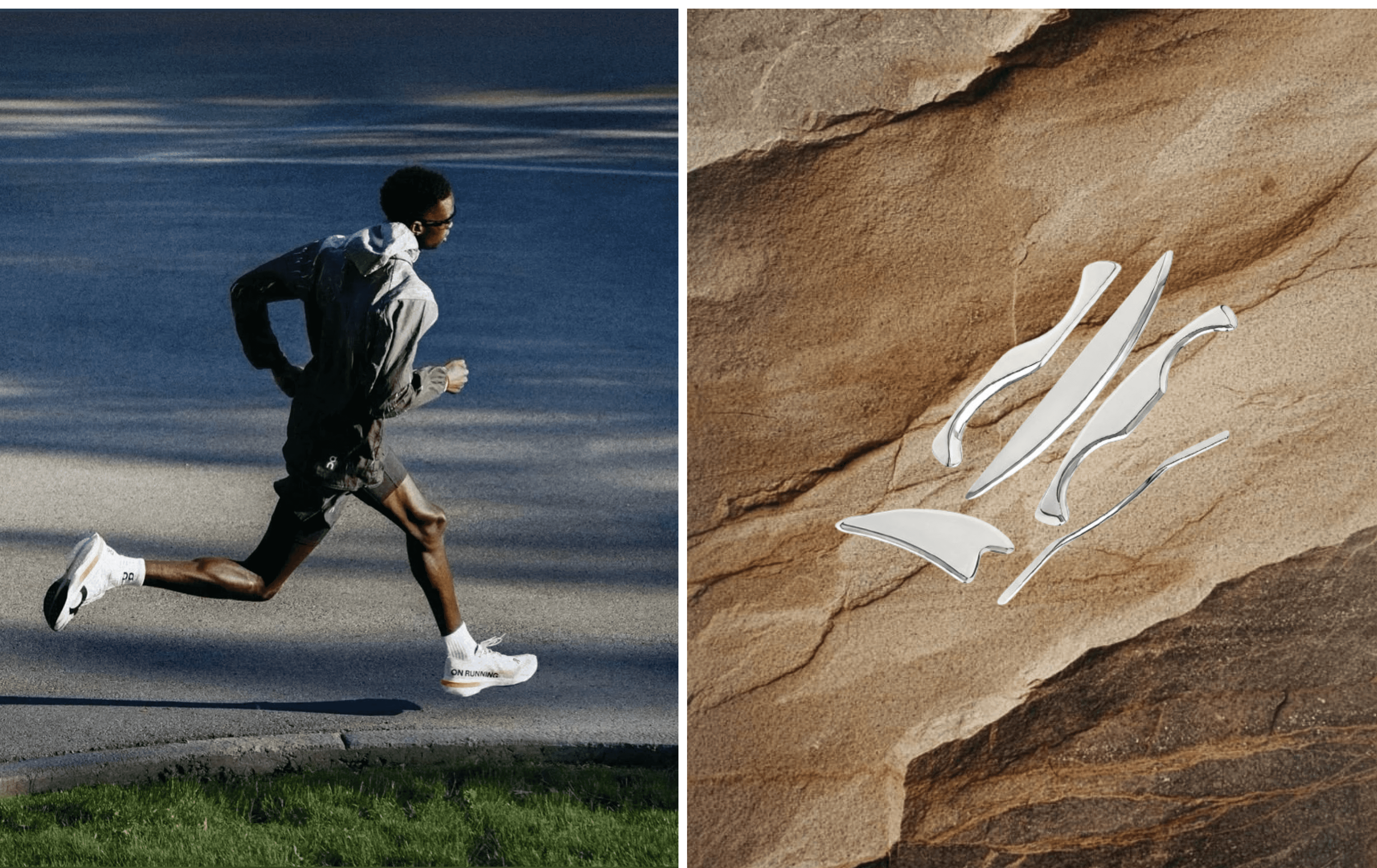 running man and rock texture