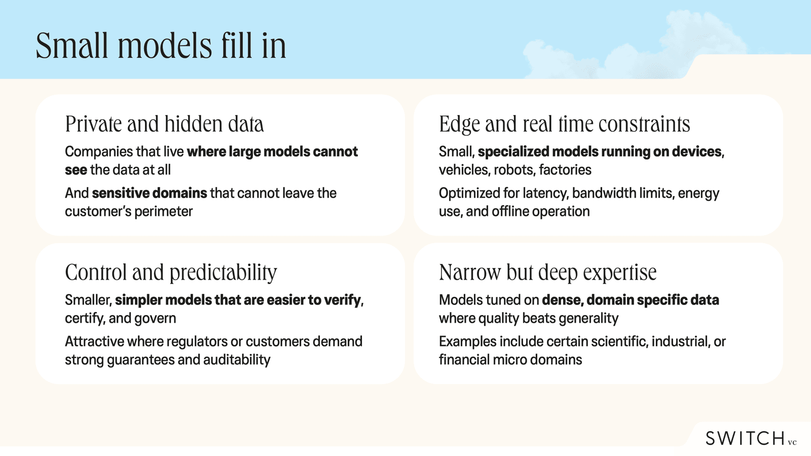 Small models are a big deal