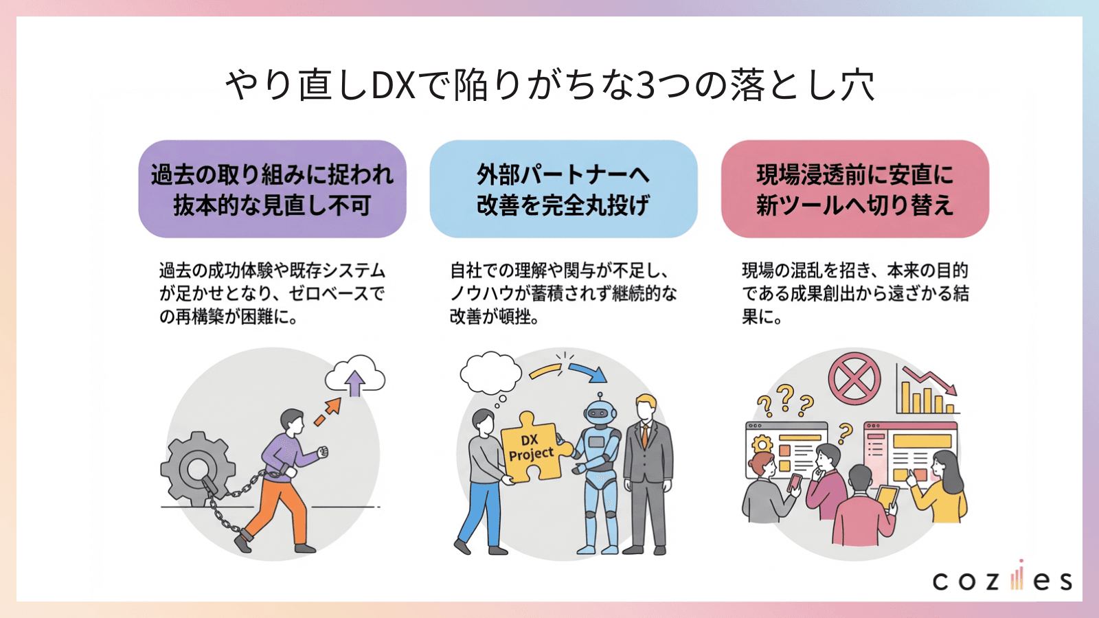 やり直しDXで陥りがちな3つの落とし穴