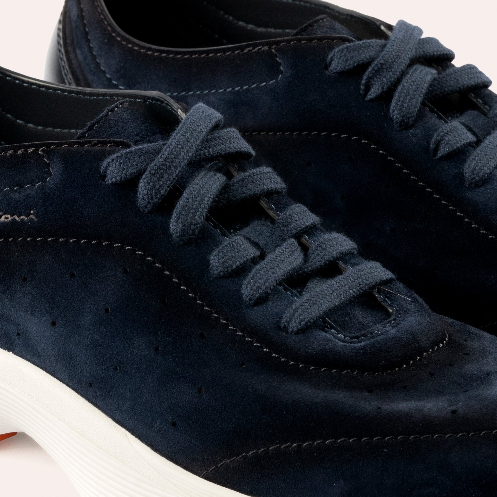 Men's blue suede and leather Bounce sneaker - Mandelli UK