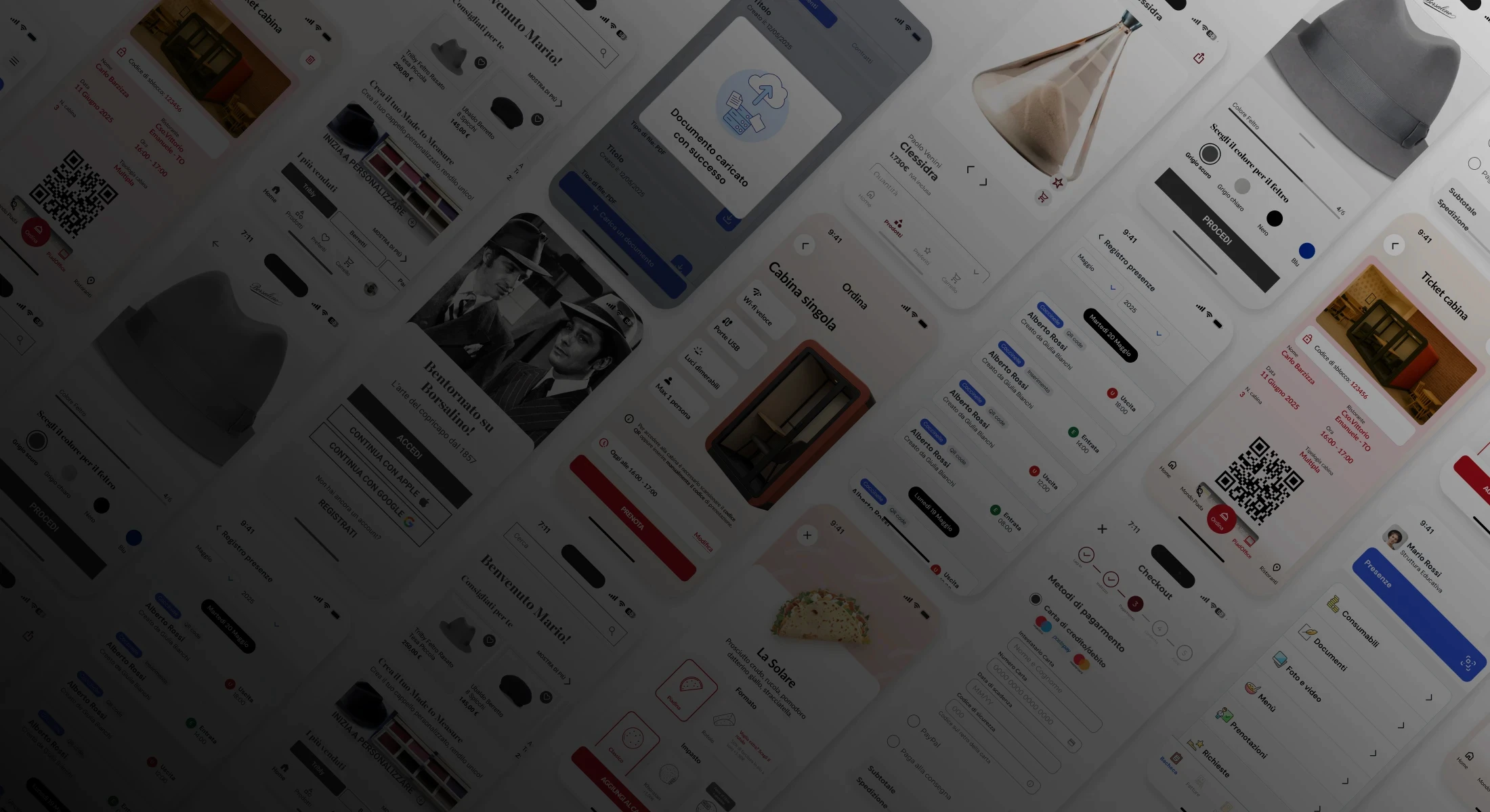 Interfacce mobile delle app realizzate