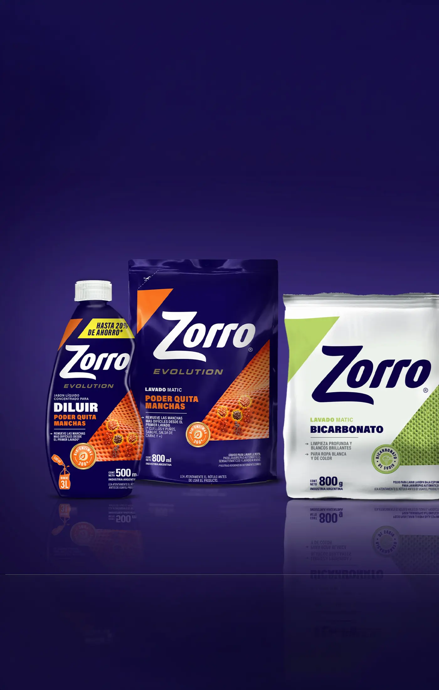 Two packages of a product displayed against a dark purple background, featuring a modern design and branding.