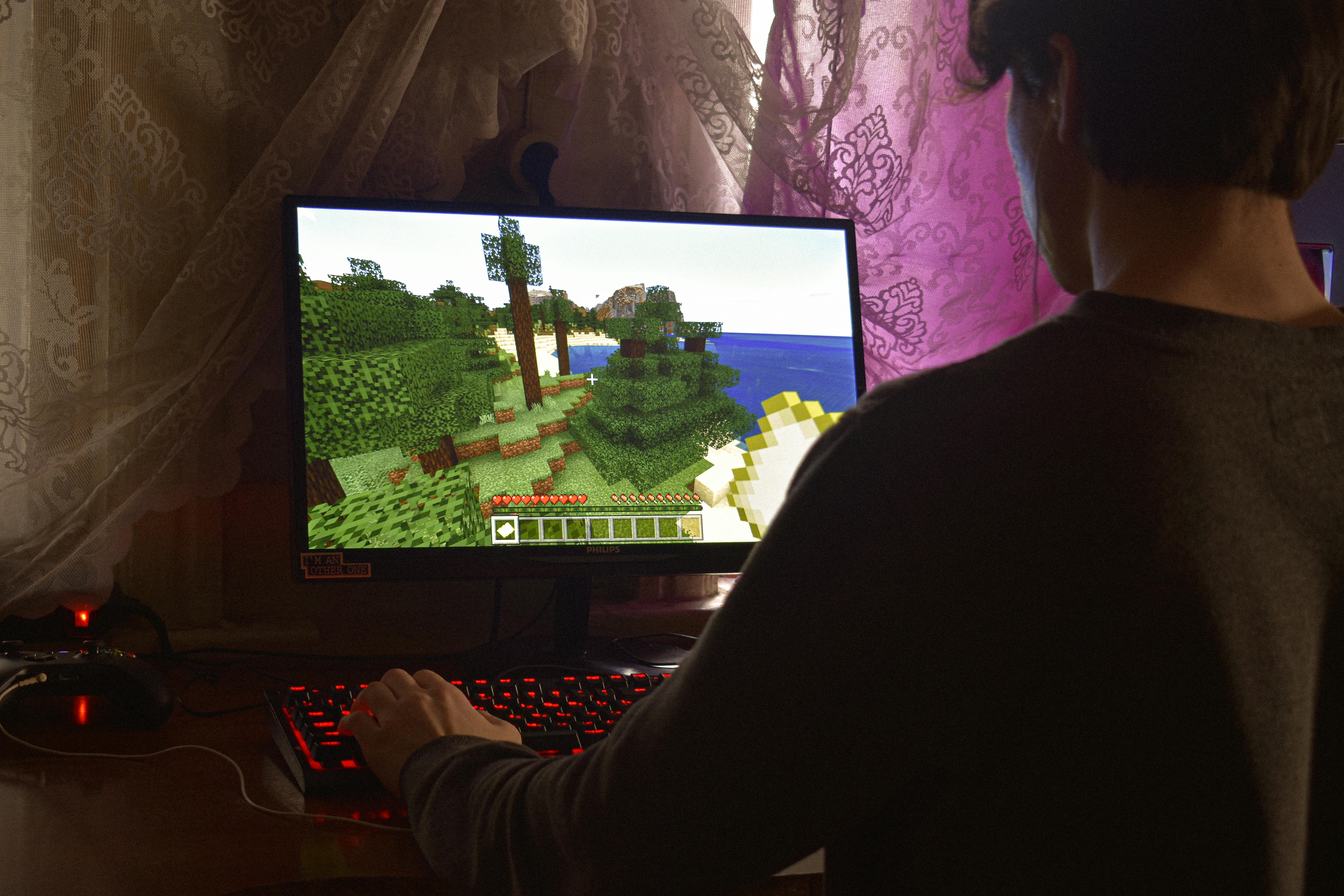 guy playing minecraft