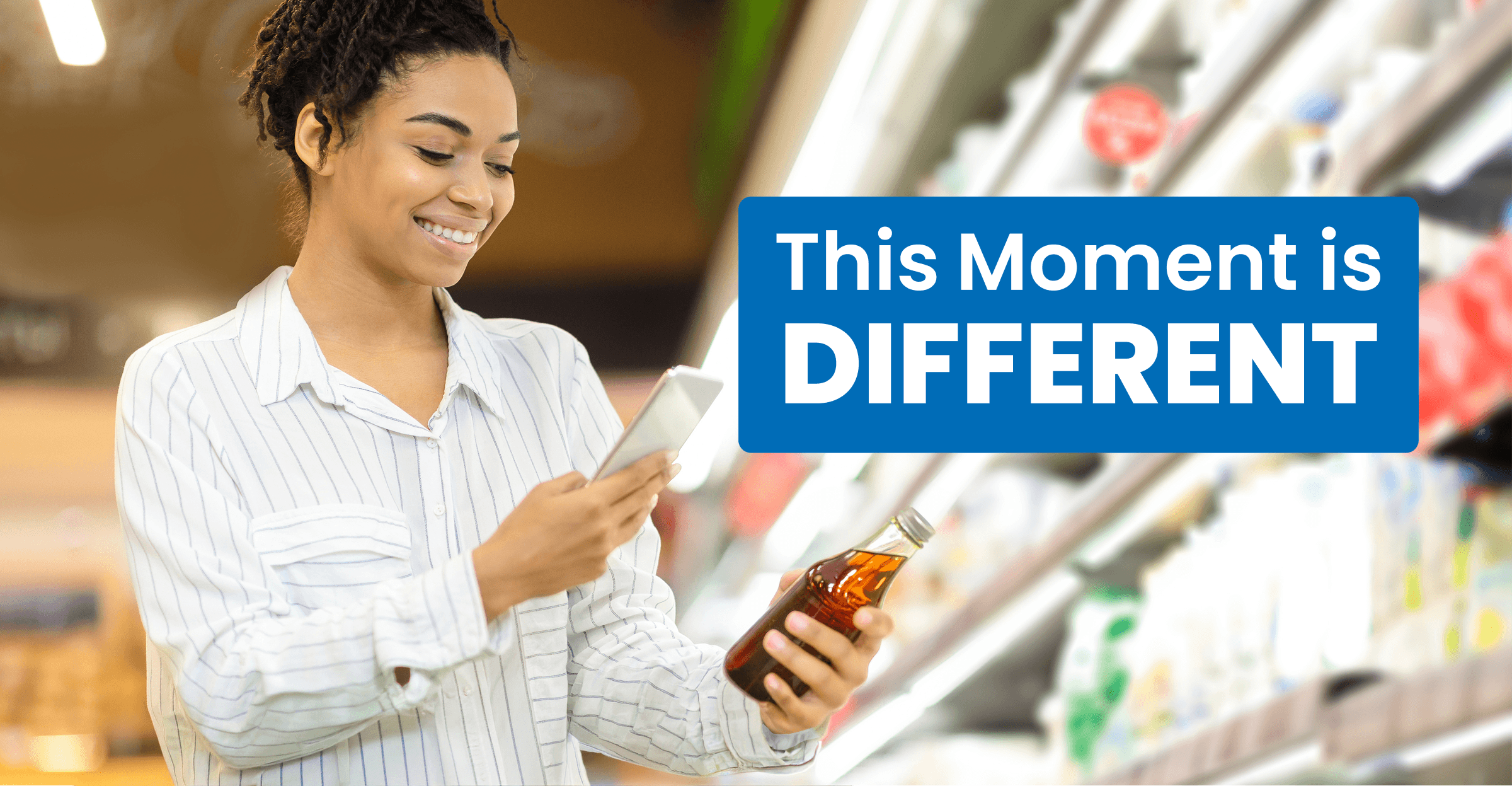 Person scanning product at retail