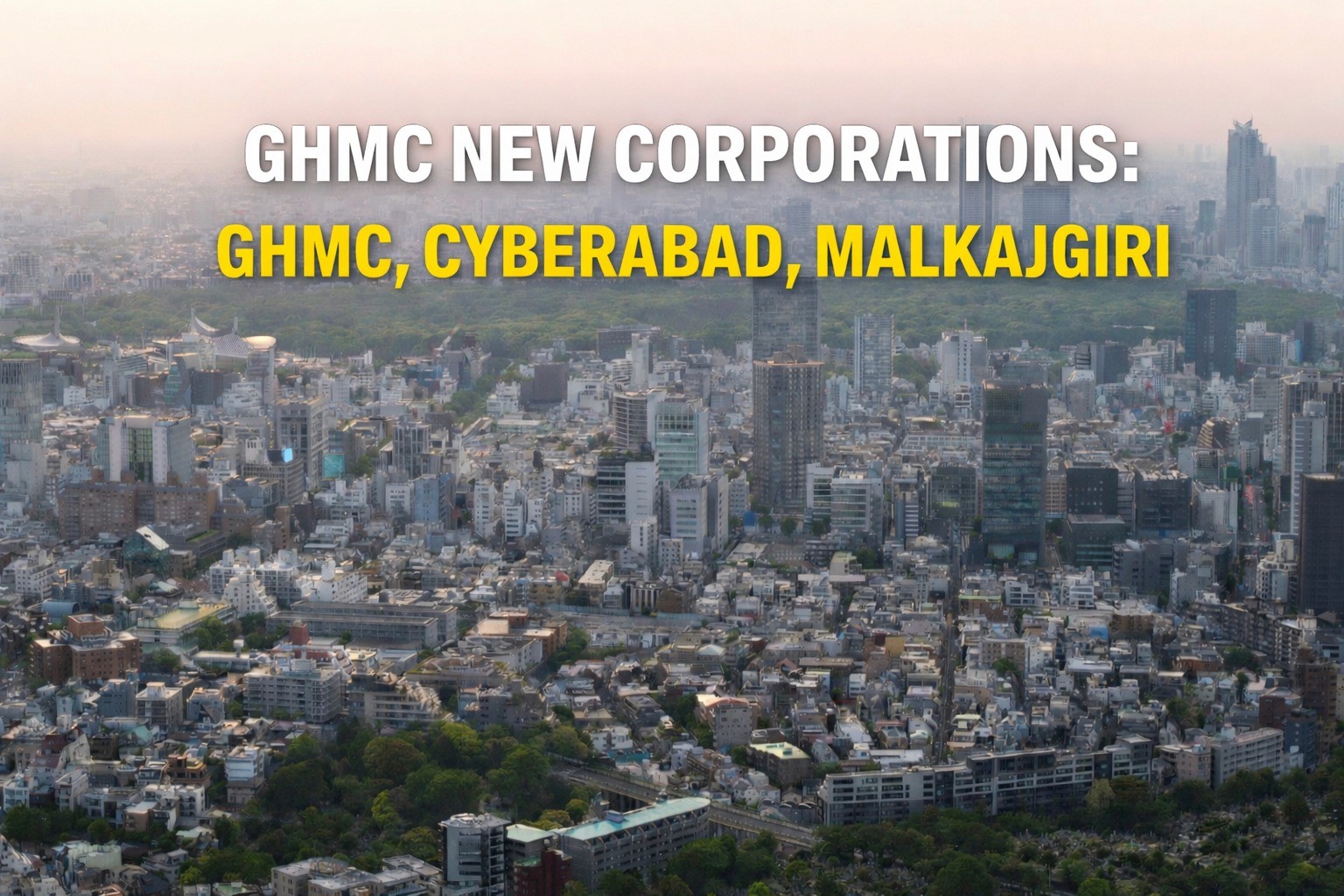 GHMC New Corporations: GHMC, Cyberabad & Malkajgiri Zones and Circles blog cover by Charan Group