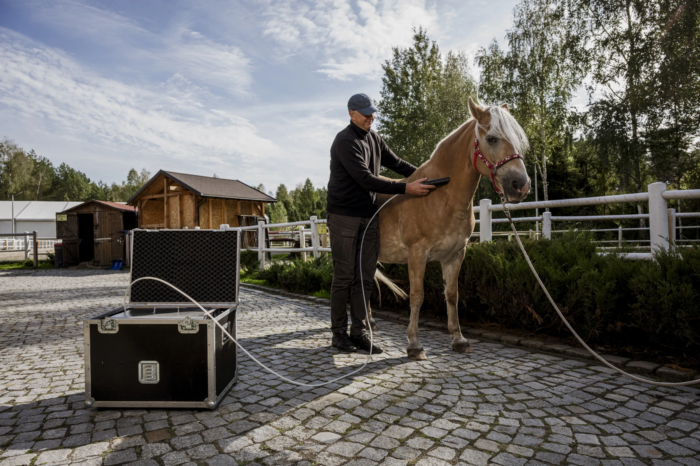 Sesja produktowa HorseLab – urządzenie do terapii ozonowej koni w użyciu