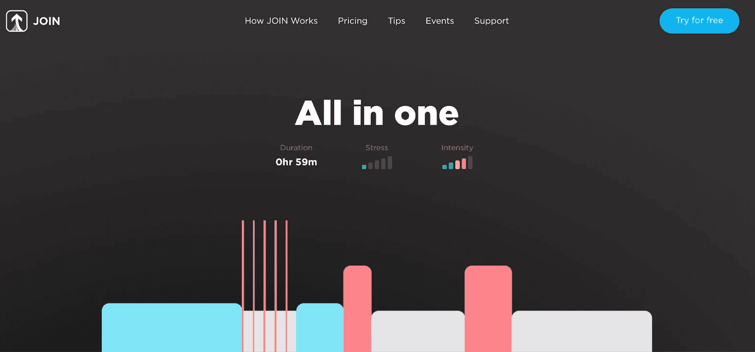 Screen image of JOIN All in one workout