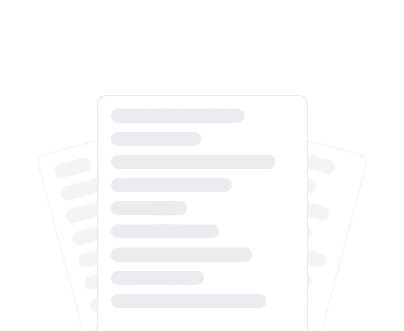 A neatly organized stack of papers set against a white background.