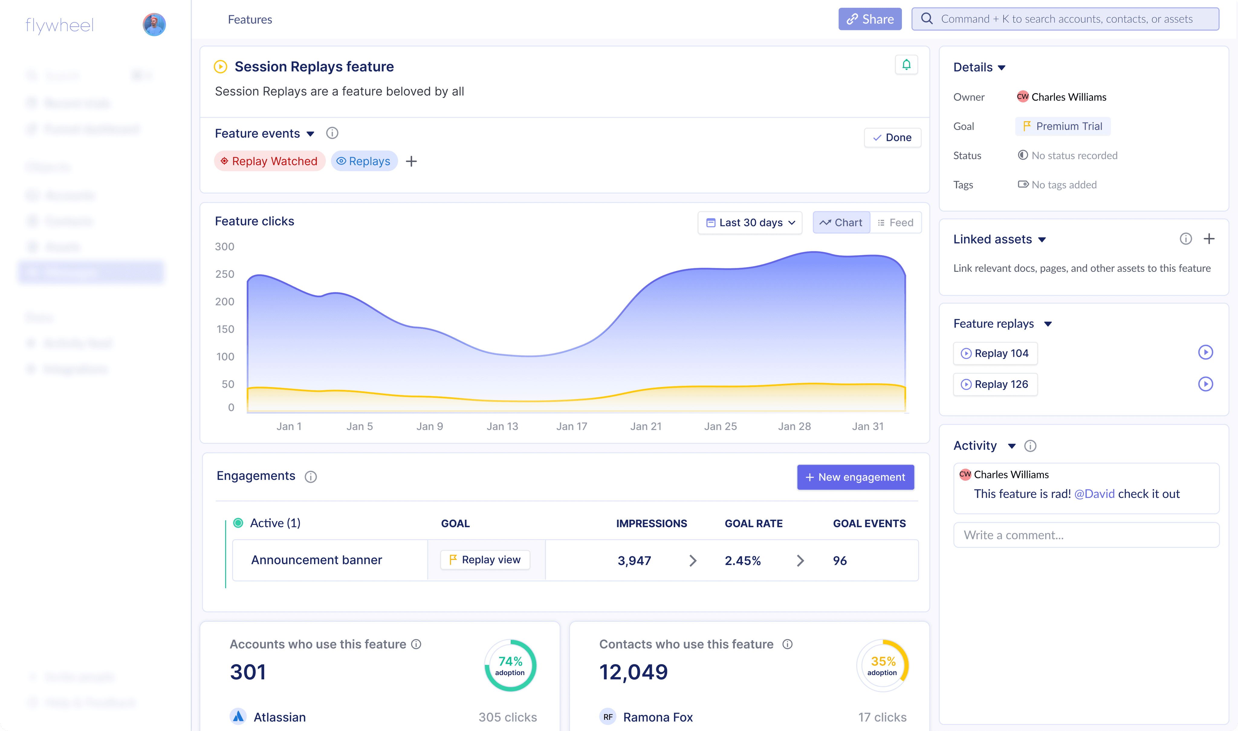 Flywheel assets screen