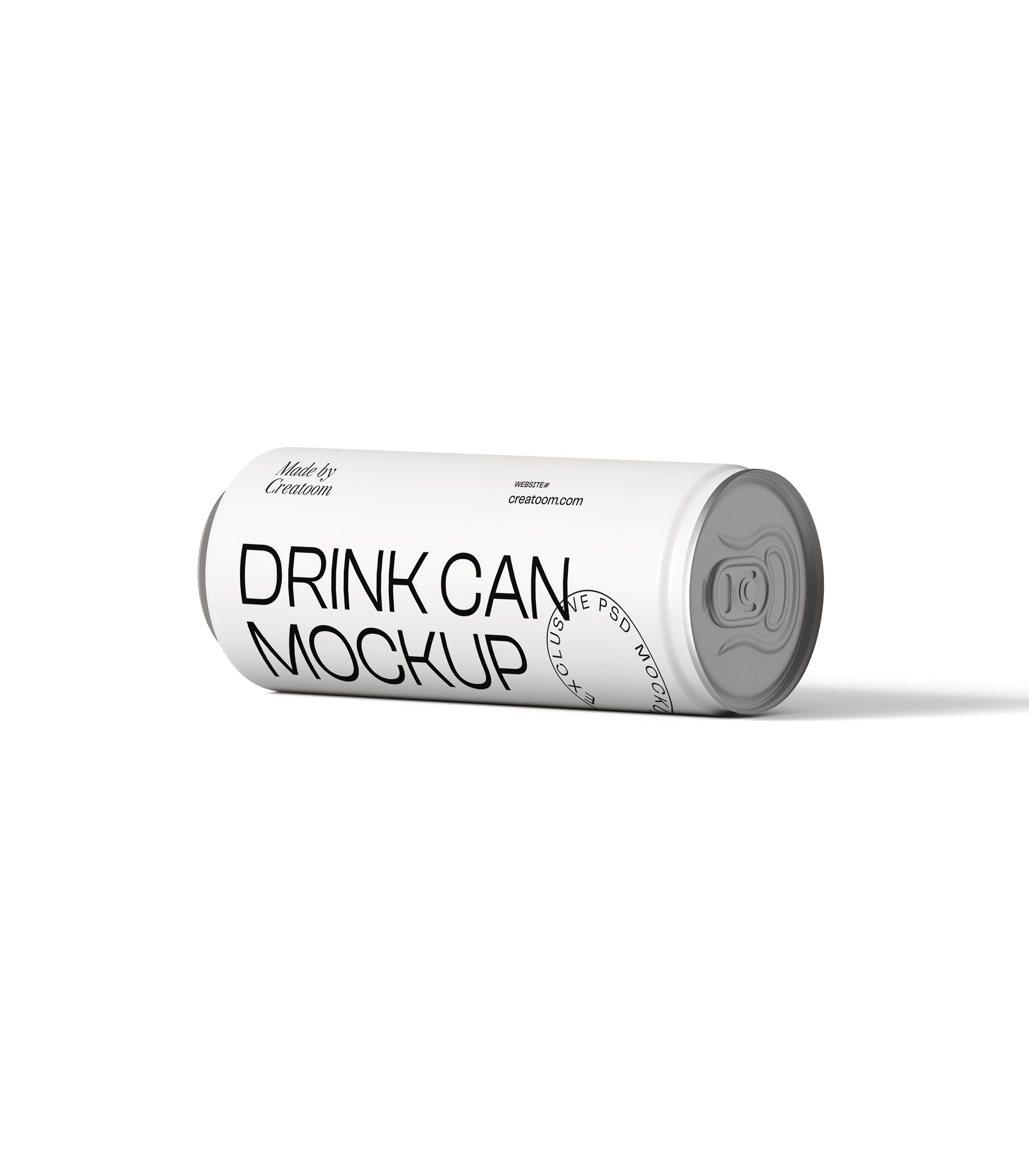 Drink can mockup showcasing modern black and white coffee packaging design